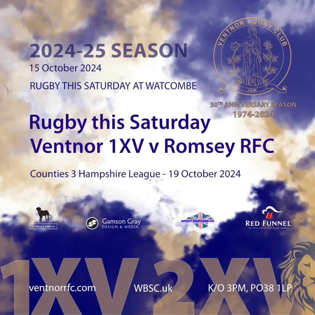 Rugby this Saturday at Watcombe for Ventnor RFC 1XV 19 October 2024